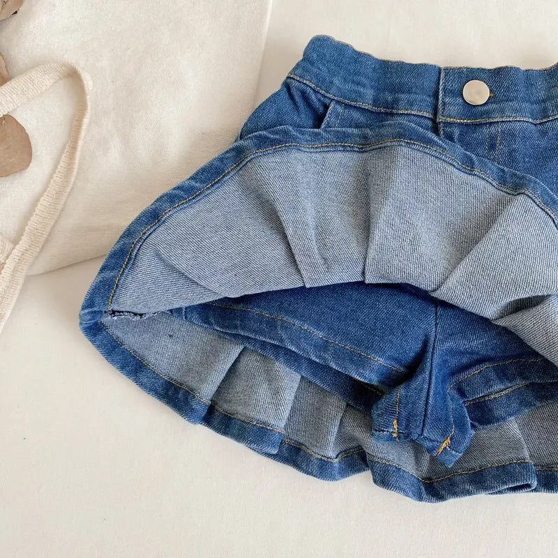 Khloe Denim Pleated Skirt
