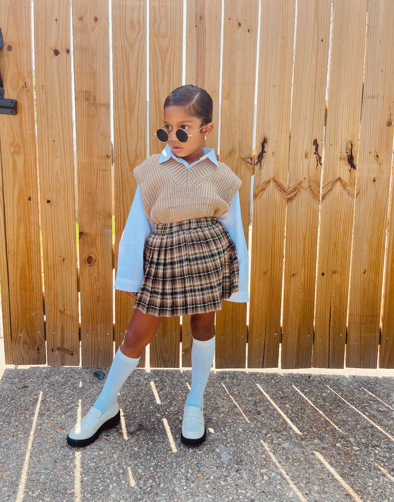 Brown Plaid Tennis Skirt