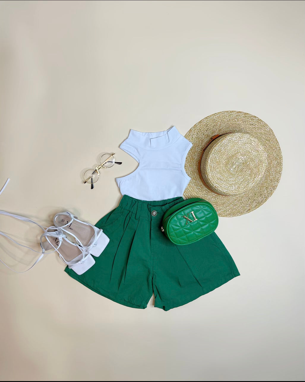 Green Trousers Shorts