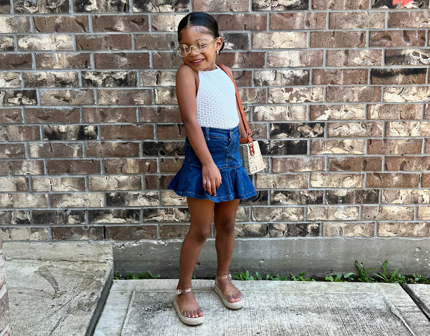 Khloe Denim Pleated Skirt