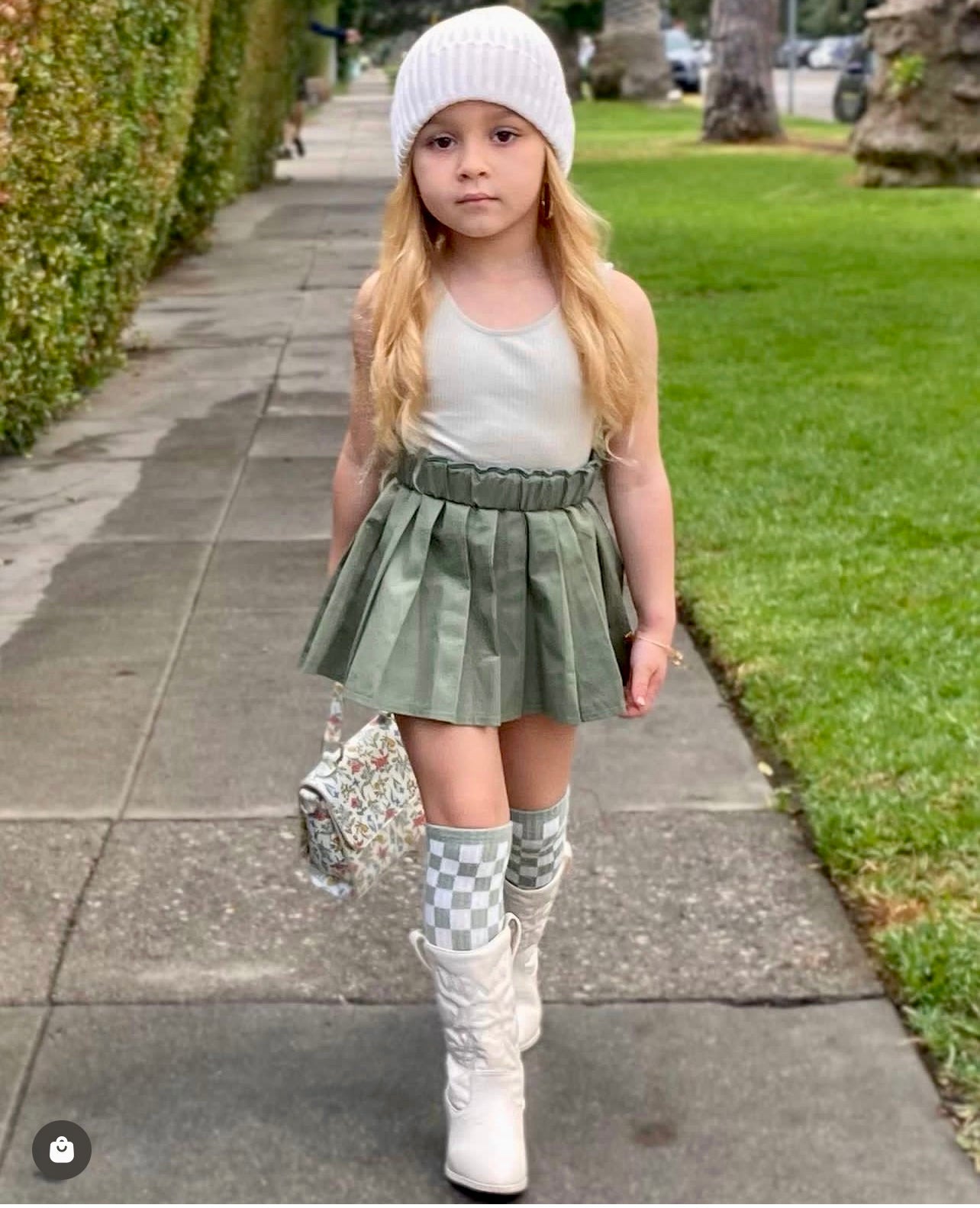 XIcollection Sage Green Skirt