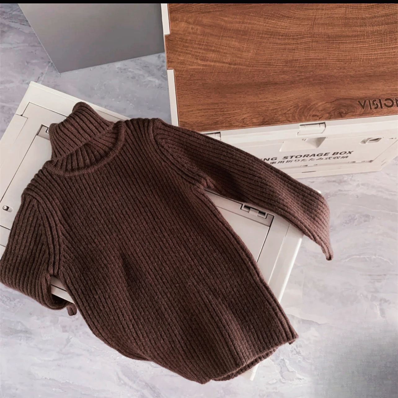 Brown turtleneck