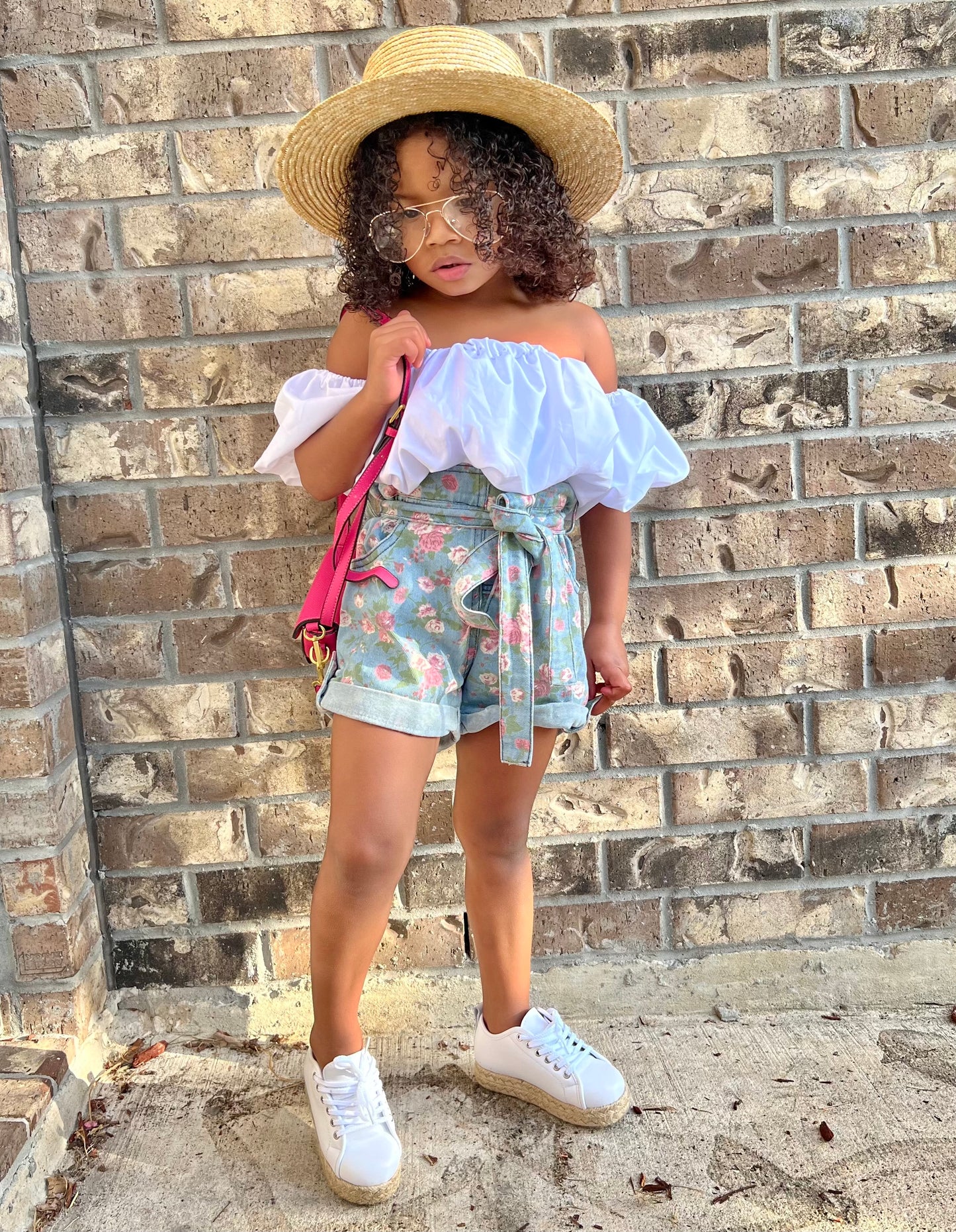 High Waist Flower Shorts