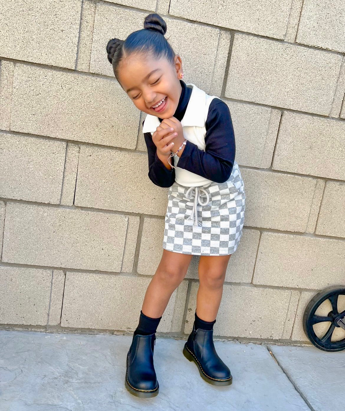 Grey Checker Skirt
