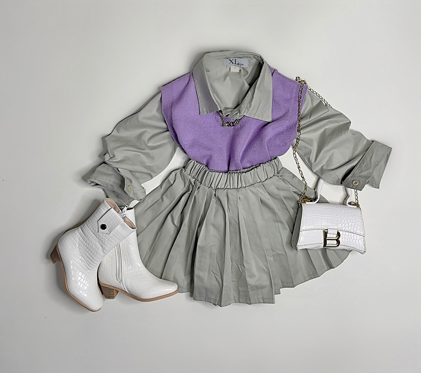 XIcollection Grey Button Down