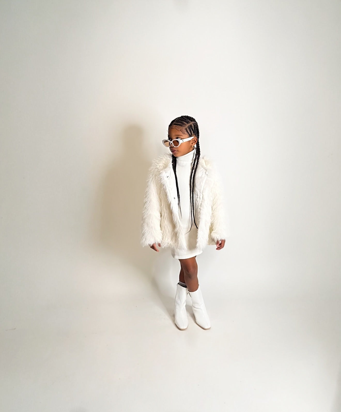 White turtleneck dress